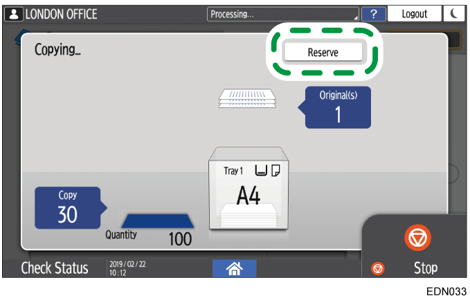 Operation panel screen illustration