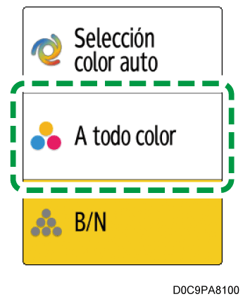 Ilustración de la pantalla del panel de operaciones