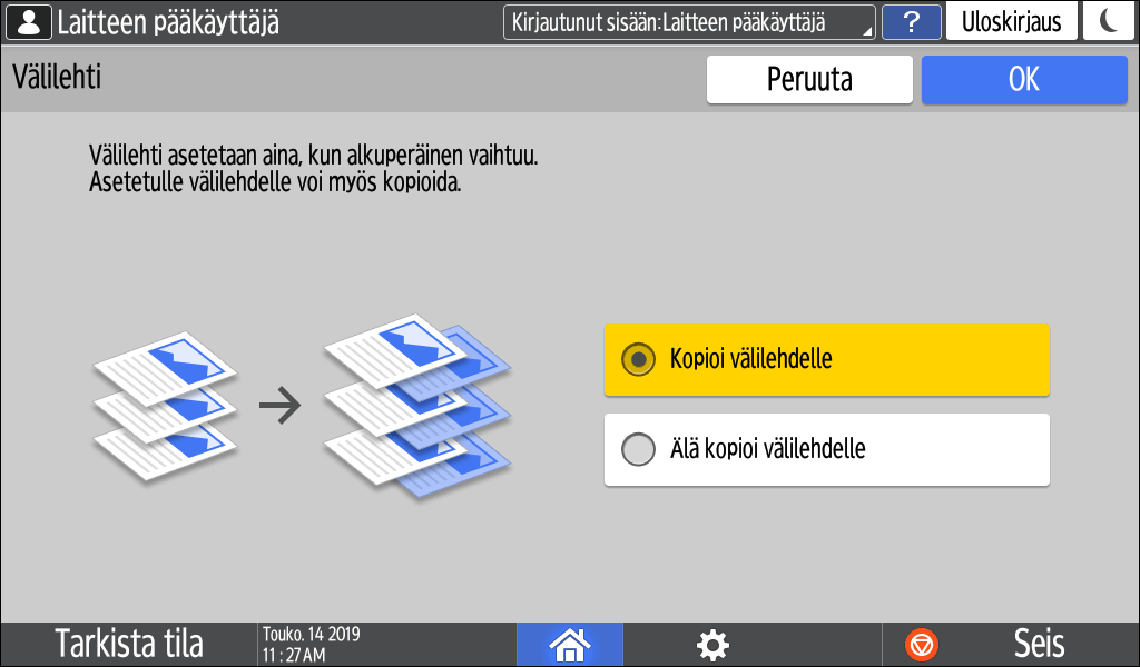 Käyttöpaneelin näyttö
