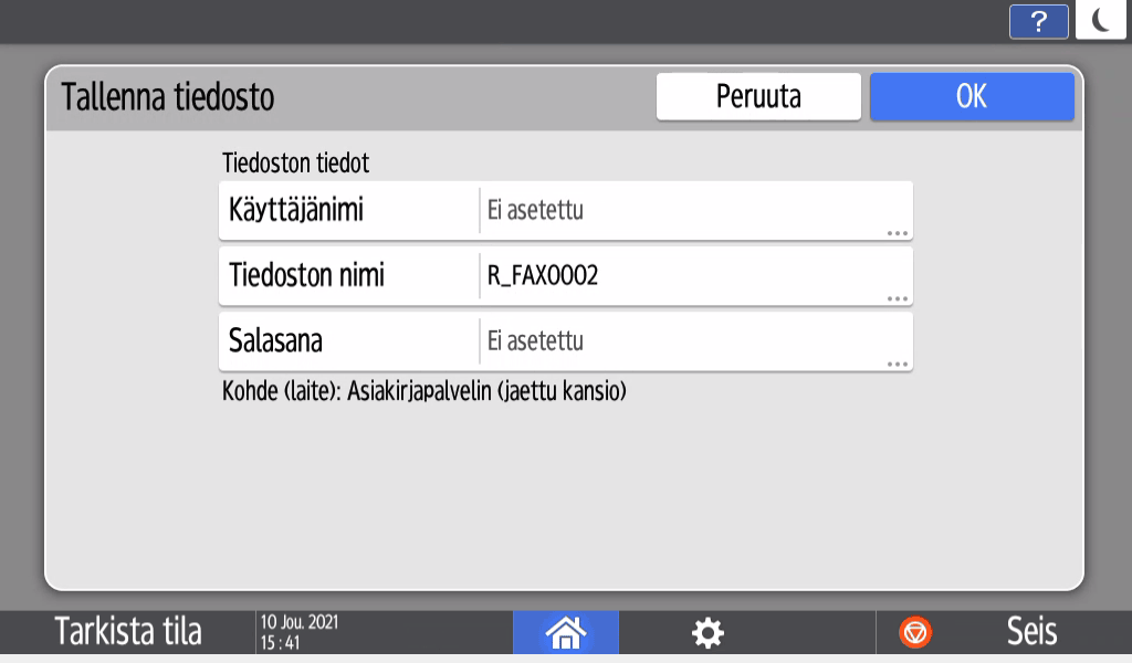 Käyttöpaneelin näyttö