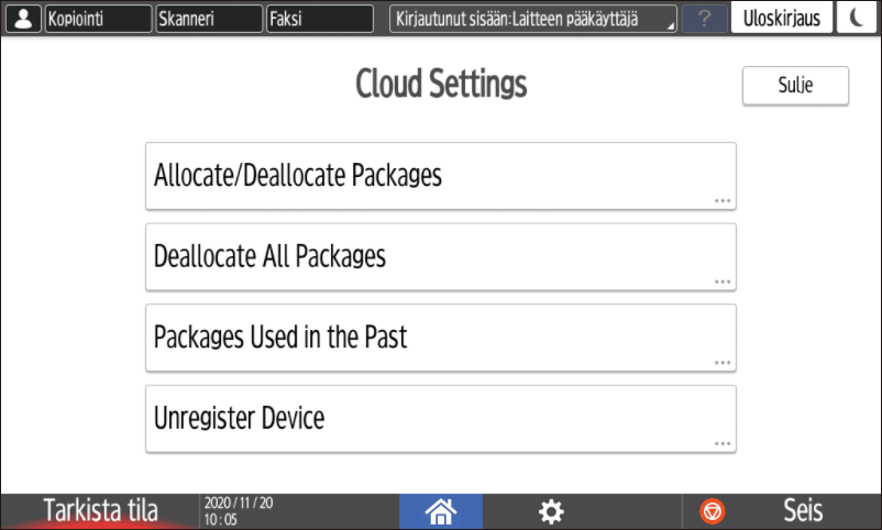 Käyttöpaneelin näyttö