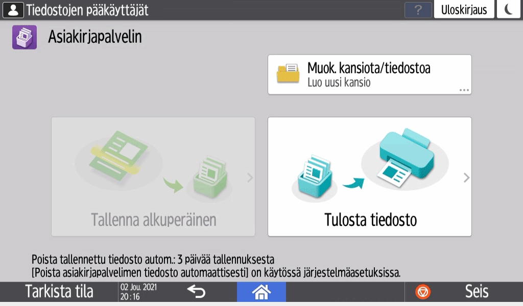 Käyttöpaneelin näyttö