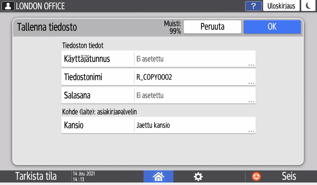 Käyttöpaneelin näyttö