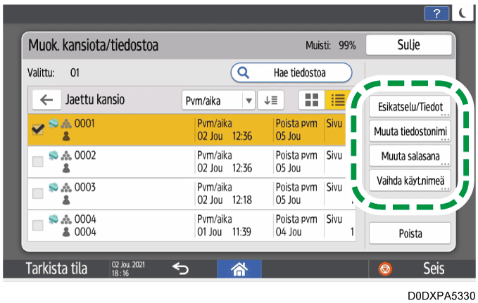 Käyttöpaneelin näyttö