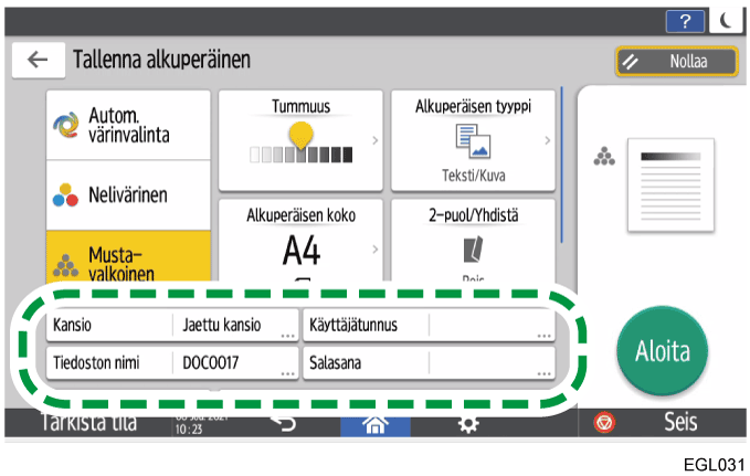 Käyttöpaneelin näyttö