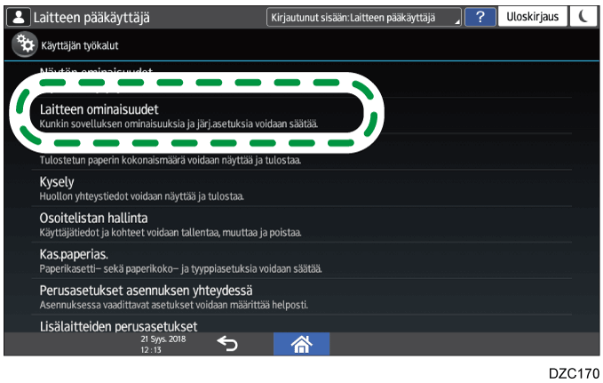 Käyttöpaneelin näyttö
