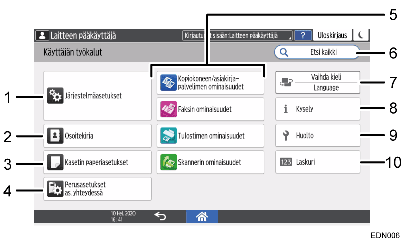Käyttöpaneelin näyttö