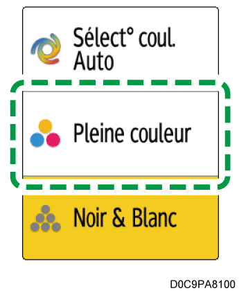 Illustration de l'écran du panneau de commande