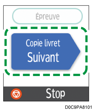 Illustration de l'écran du panneau de commande