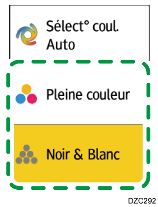 Illustration de l'écran du panneau de commande