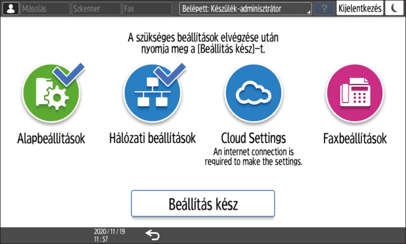 Kezelőpanel képernyője, illusztráció