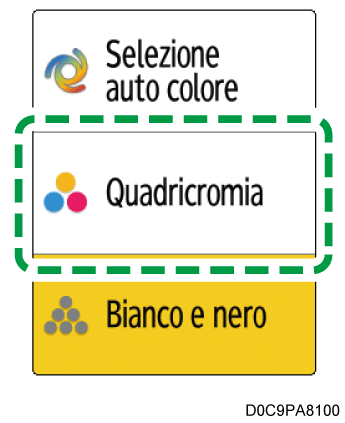 Illustrazione della schermata sul pannello di controllo
