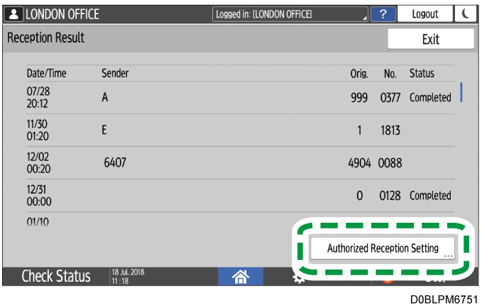 Illustrasjon av betjeningspanelet