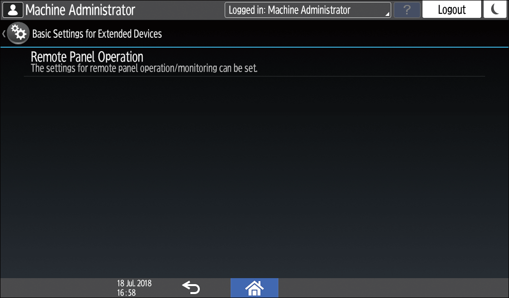 Illustrasjon av betjeningspanelet