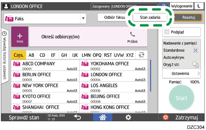 ilustracja ekranu panela operacyjnego