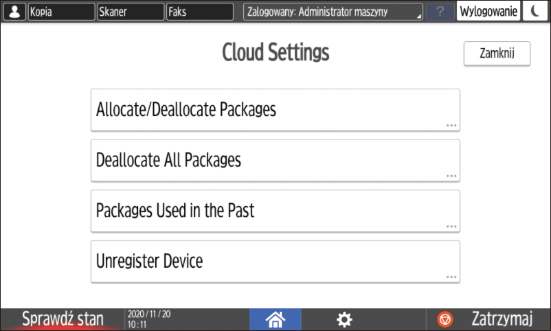 Ilustracja ekranu panelu operacyjnego