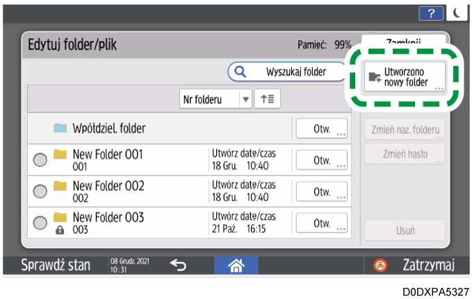 ilustracja ekranu panela operacyjnego