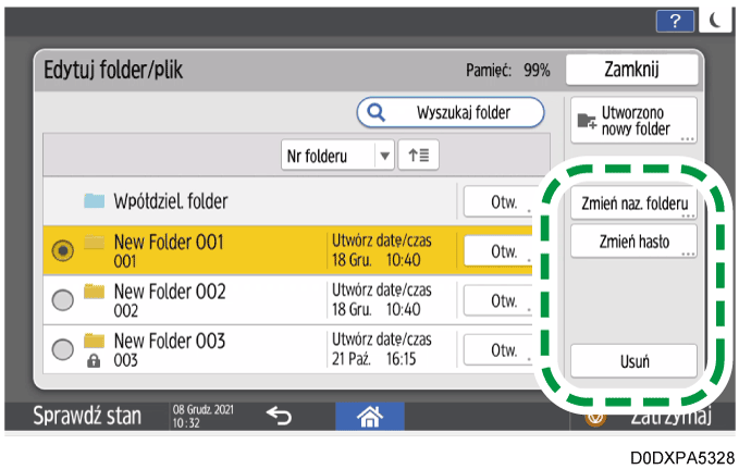 ilustracja ekranu panela operacyjnego