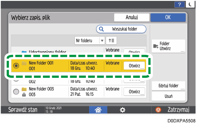 Ilustracja ekranu panelu operacyjnego