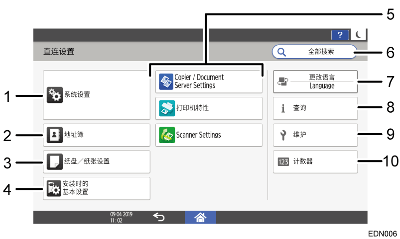 操作面板画面插图