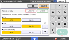 Il·lustració de pantalla del panell d'operacions