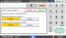 Il·lustració de pantalla del panell d'operacions