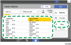 Il·lustració de pantalla del panell d'operacions