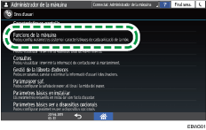 Il·lustració de pantalla del panell d'operacions
