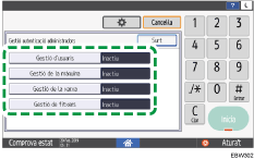 Il·lustració de pantalla del panell d'operacions