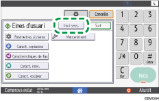 Il·lustració de pantalla del panell d'operacions