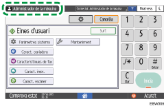 Il·lustració de pantalla del panell d'operacions