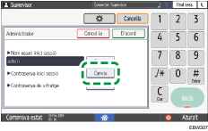 Il·lustració de pantalla del panell d'operacions