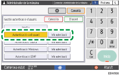 Il·lustració de pantalla del panell d'operacions