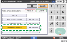 Il·lustració de pantalla del panell d'operacions