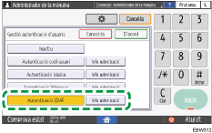 Il·lustració de pantalla del panell d'operacions