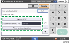 Il·lustració de pantalla del panell d'operacions