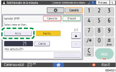 Il·lustració de pantalla del panell d'operacions