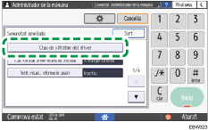 Il·lustració de pantalla del panell d'operacions