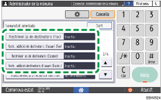 Il·lustració de pantalla del panell d'operacions
