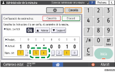 Il·lustració de pantalla del panell d'operacions