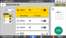Il·lustració de pantalla del panell d'operacions