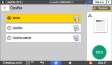 Il·lustració de pantalla del panell d'operacions