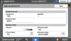 Il·lustració de pantalla del panell d'operacions