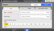 Il·lustració de pantalla del panell d'operacions