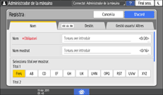 Il·lustració de pantalla del panell d'operacions