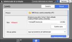Il·lustració de pantalla del panell d'operacions
