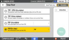 Il·lustració de pantalla del panell d'operacions