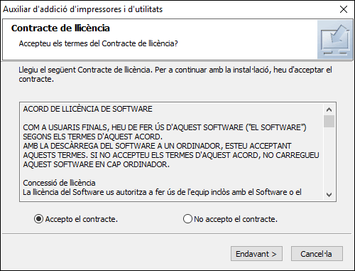 Il·lustració de l'instal·lador del driver