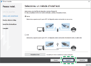 Il·lustració de l'instal·lador del driver