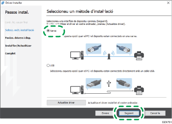 Il·lustració de l'instal·lador del driver
